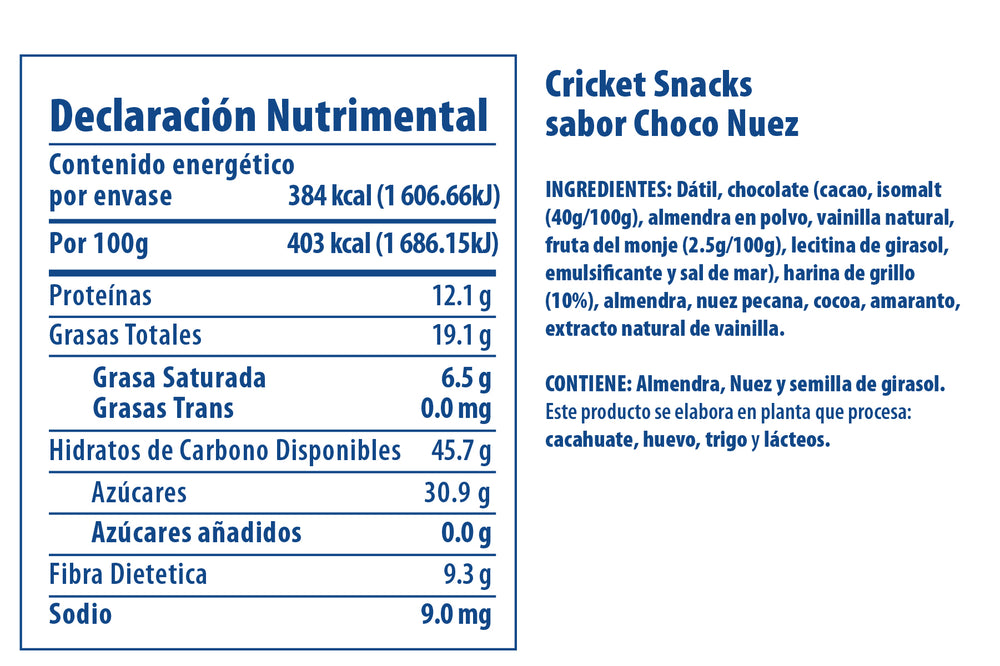 Smart Bites Cricket Snacks - Choco Nuez